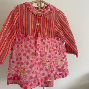 Vintage Colorful Striped Blouse with cute motives.